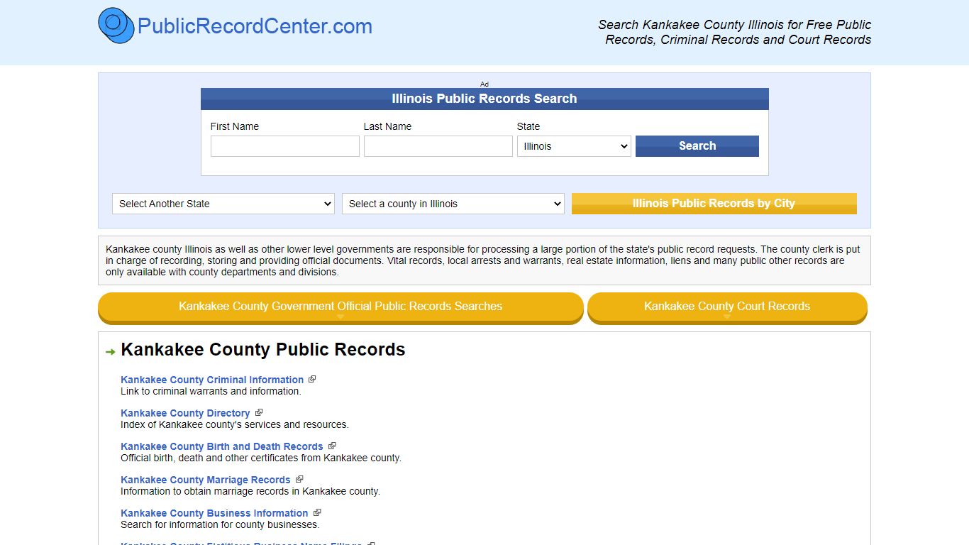 Kankakee County Illinois Free Public Records - Court Records - Criminal ...